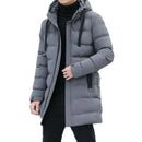 New Male Winter Warm Long Outwear Hooded Thicken Mid-length Hooded For Men Warm Coat Winter Puffer Jacket Fashion Parka Overcoat