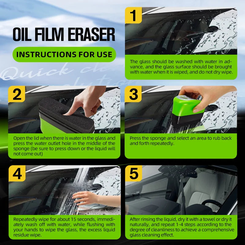 Car Glass Oil Film Remover Brush – Clear View & Easy Cleaning (150ml)