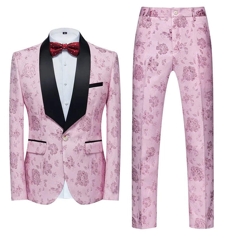 Foreign Trade Men's Suit Set, Spring and Autumn New 803 Host, Emcee, Wedding Groomsman, Jacquard L Two-piece Set