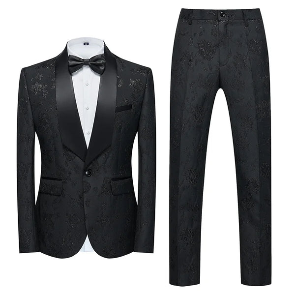 Foreign Trade Men's Suit Set, Spring and Autumn New 803 Host, Emcee, Wedding Groomsman, Jacquard L Two-piece Set