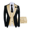 Men Suits 3 Pieces Tailored Best Man Groom Wedding Tuxedo Slim Fit Jacquard Two-color Blazer Jacket  Vest Pants Tuxedo Clothing