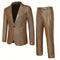 Men's Plaid Sequins Suit Wedding Ceremony Party Performance Dress Two-piece Suit
