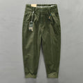 HIQOR 2024 Spring Autumn Men Pure Cotton Men Cargo Pants Korean Style Male Casual Loose Belt Mid Waist Man Trouser Plus Size 38