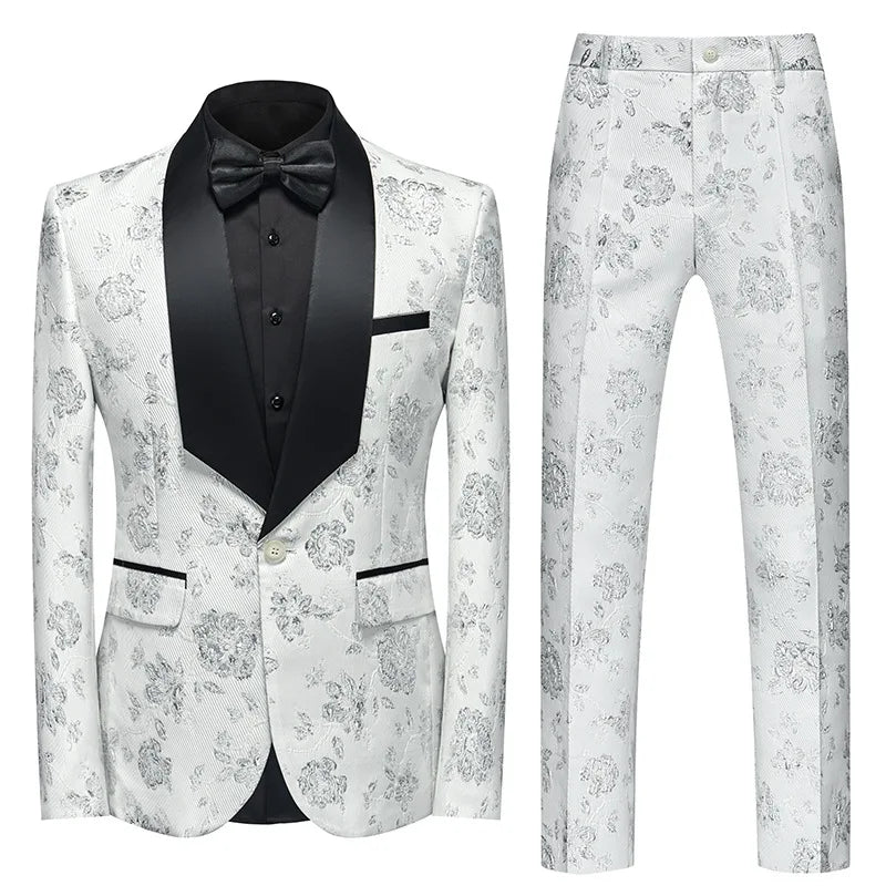 Foreign Trade Men's Suit Set, Spring and Autumn New 803 Host, Emcee, Wedding Groomsman, Jacquard L Two-piece Set