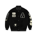 European and American Fashion Letter Embroidered Jackets Unisex Couple Contrasting Color Y2K Hip Hop Loose Leather Jackets Men
