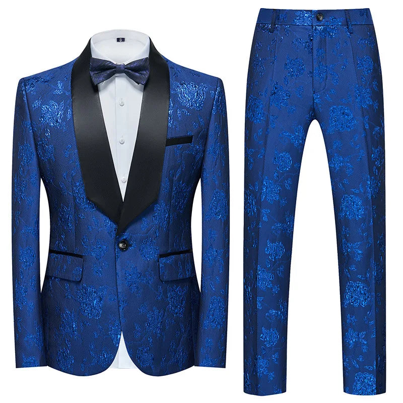 Foreign Trade Men's Suit Set, Spring and Autumn New 803 Host, Emcee, Wedding Groomsman, Jacquard L Two-piece Set