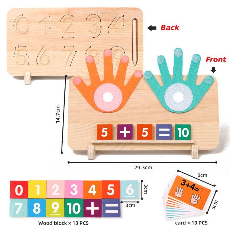 Double-Sided Finger Tracing Board | Montessori Number Blocks | Early Childhood Education Toys