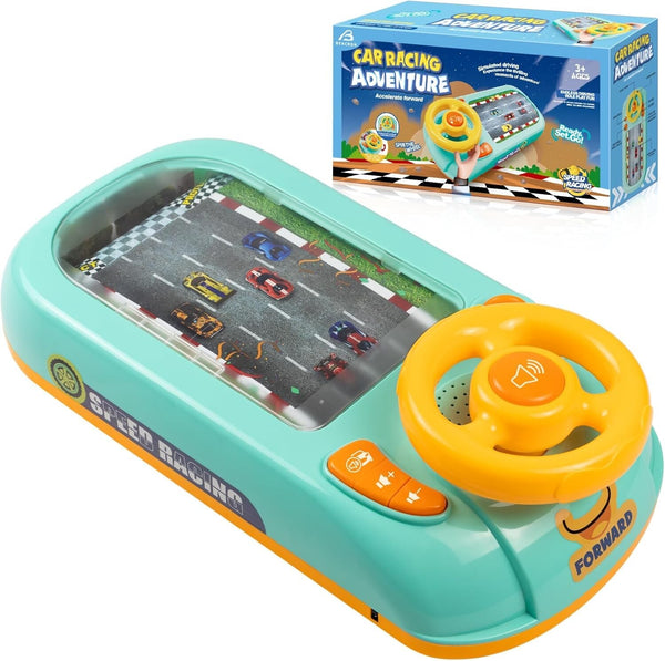 Educational Car Racing Simulation Game – Interactive Steering Wheel Toy for Kids